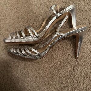 Cole Haan Silver Strappy Heels